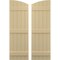 Ekena Millwork Americraft 5-Board (3 Batten) Wood Joined Board-n-Batten Shutters w/Ellipt Top, ARW401BE518X77NTH, PR ARW401BE518X77NTH - alternate 1
